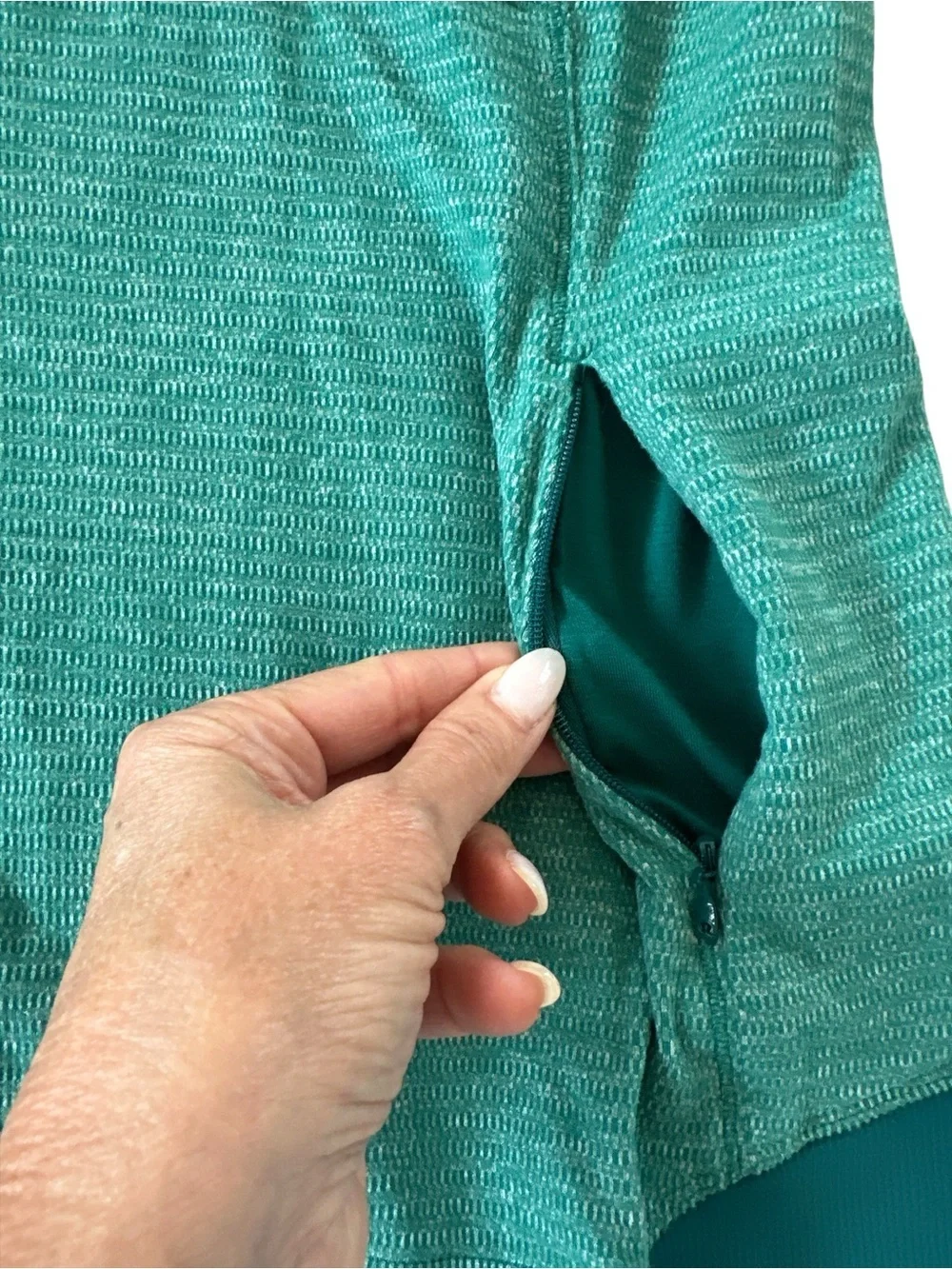 Lululemon Runderful 1/2 Zip Mini Check Pique Hunter Green Pullover